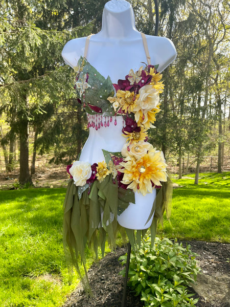 Yellow Sugar Plum Fairy Monokini Bra and Shorts Costume