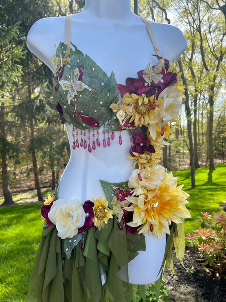 Yellow Sugar Plum Fairy Monokini Bra and Shorts Costume