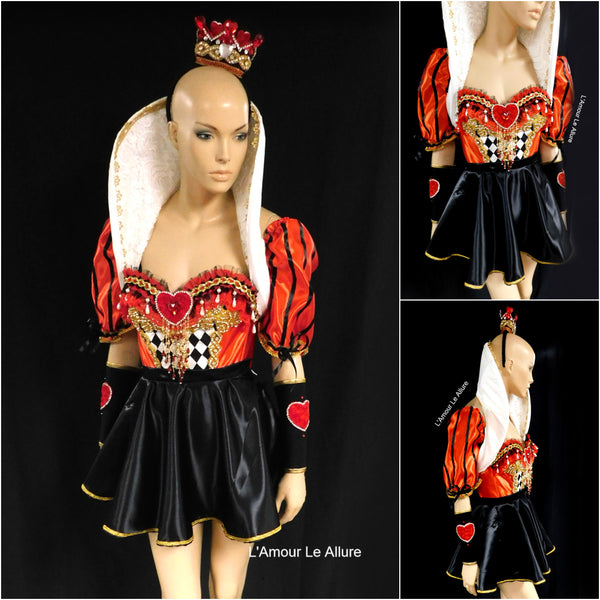 Queen Of Hearts Inspired Corset Bustier Dress Gown - Renaissance