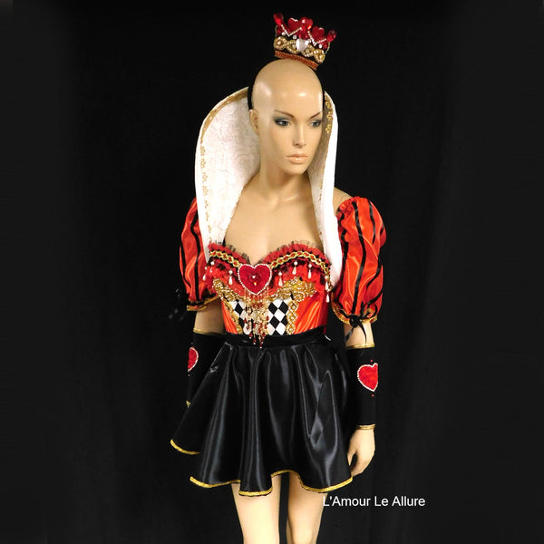 Queen Of Hearts Inspired Corset Bustier Dress Gown - Renaissance