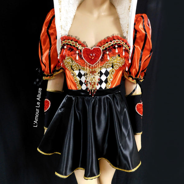 Queen Of Hearts Inspired Corset Bustier Dress Gown - Renaissance