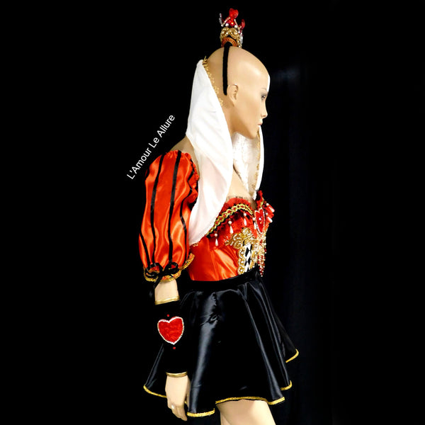 Queen Of Hearts Inspired Corset Bustier Dress Gown - Renaissance