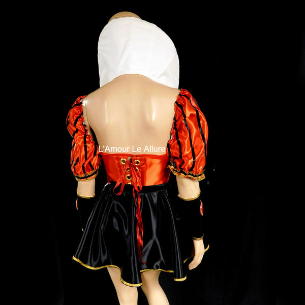 Queen Of Hearts Inspired Corset Bustier Dress Gown - Renaissance
