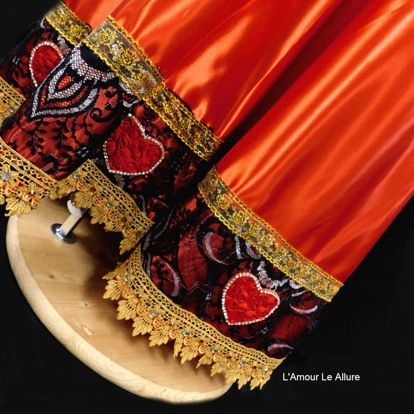 Queen Of Hearts Inspired Corset Bustier Dress Gown - Renaissance