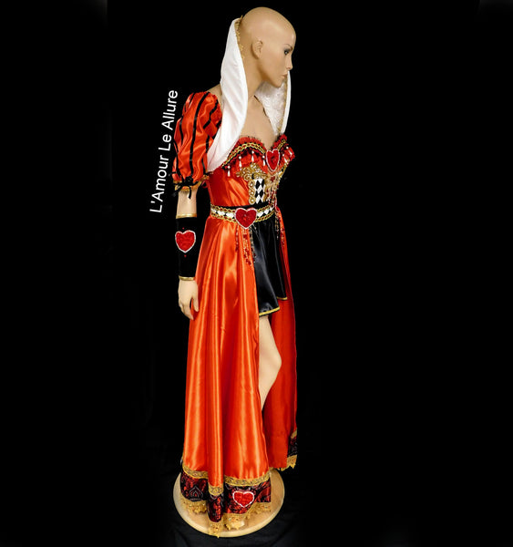 Queen Of Hearts Inspired Corset Bustier Dress Gown - Renaissance