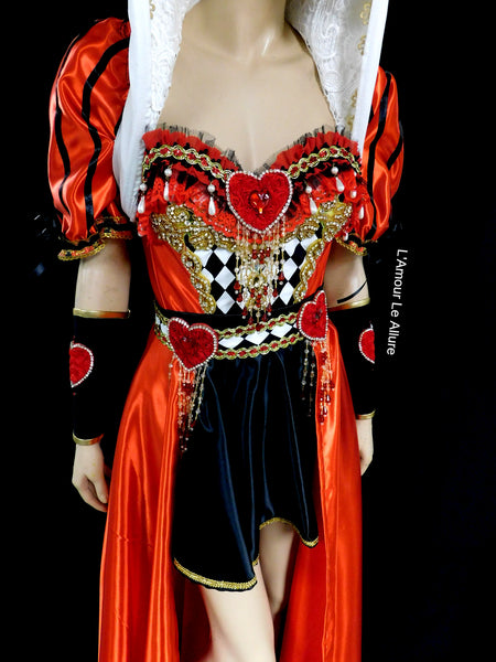 Queen Of Hearts Inspired Corset Bustier Dress Gown - Renaissance