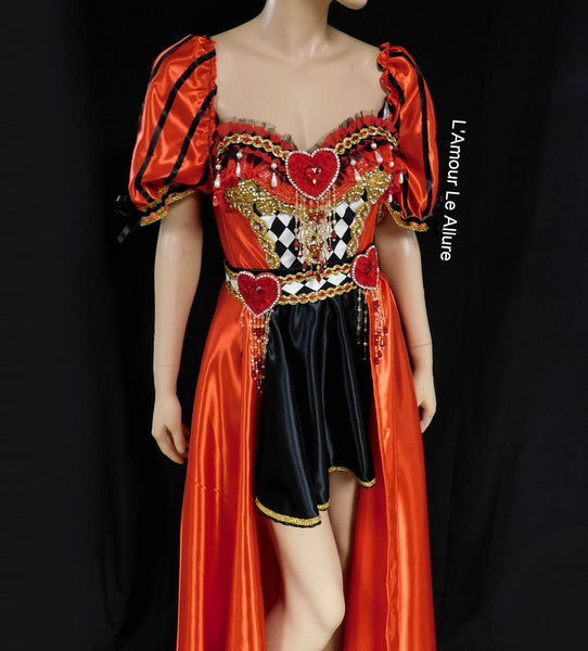 Queen Of Hearts Inspired Corset Bustier Dress Gown - Renaissance