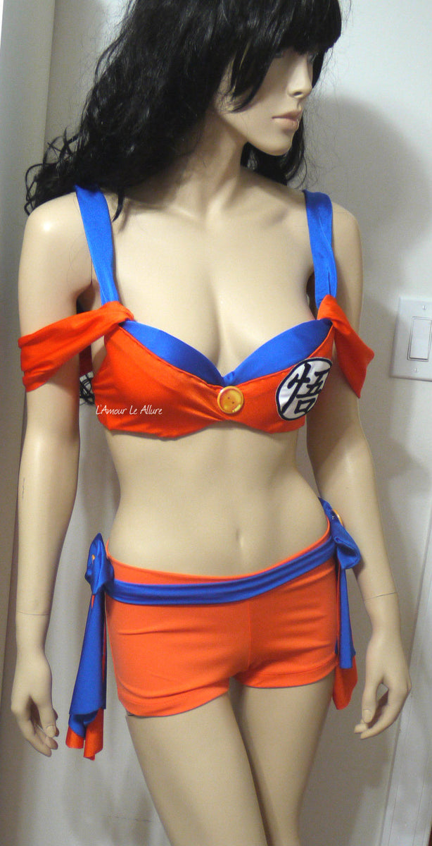 Dragon Ball Z Goku Cosplay Bra and High Waisted Bottom Dance Costume R –  L'Amour Le Allure