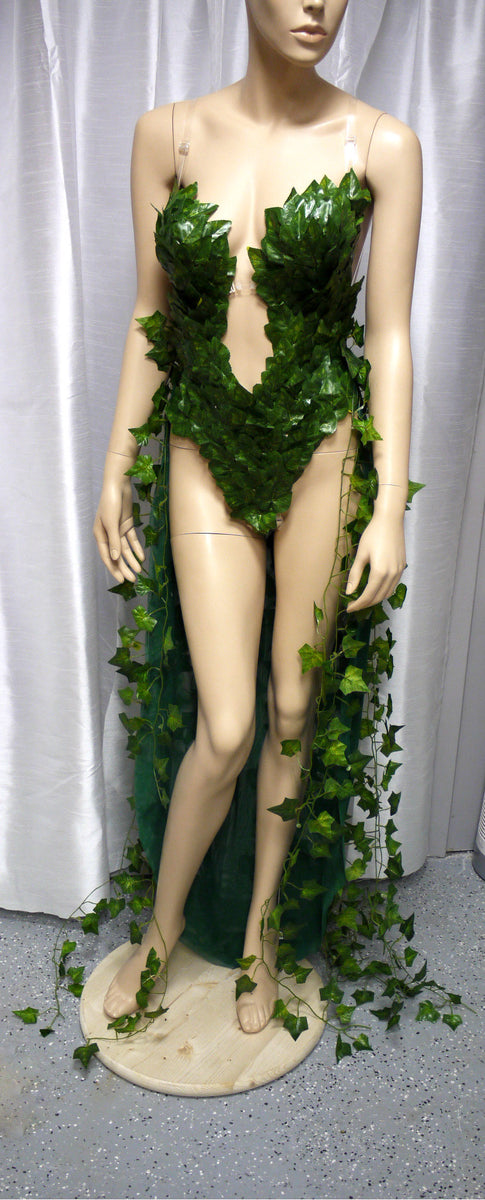  Full Poison Ivy Monokini Gown Dress Rave Bra Cosplay