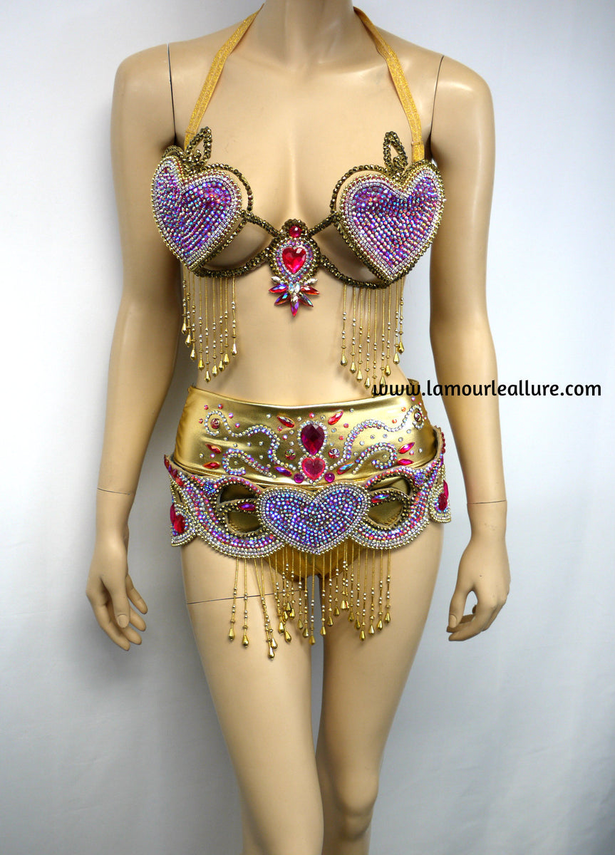 Red and Gold Qupid Heart Samba Carnival Top – L'Amour Le Allure