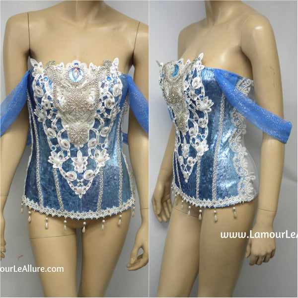 Princess Cinderella Inspired Corset with Skirt Cosplay Dance Halloween Costume