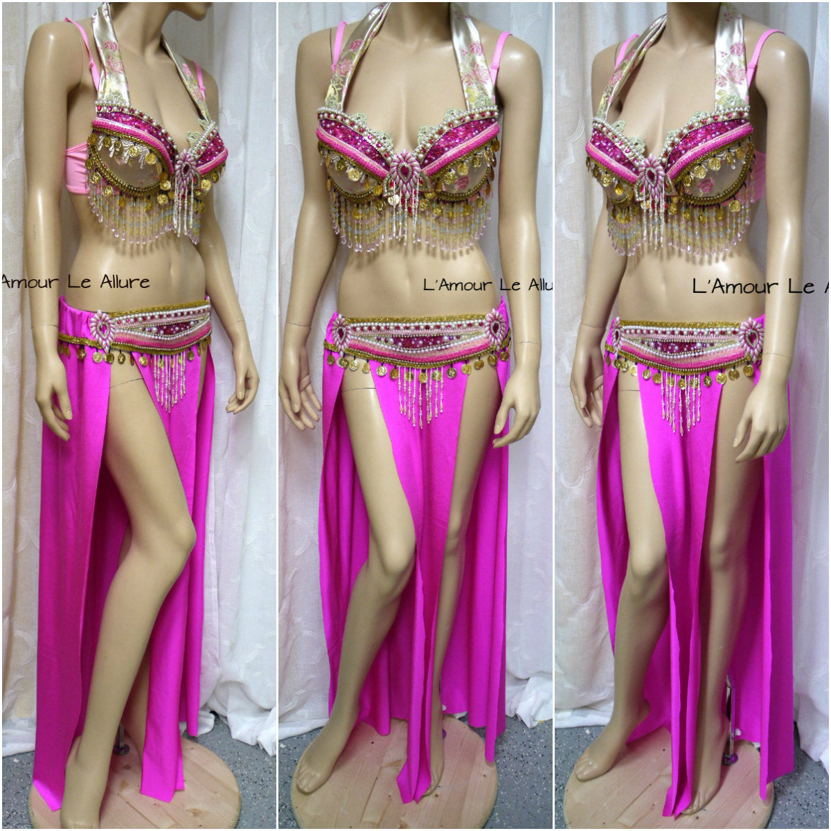 GODDESS OF PHOENICIA- Gold and Nude, Egyptian Bellydance Costume, by  Designer Rising Stars/ Dahlal
