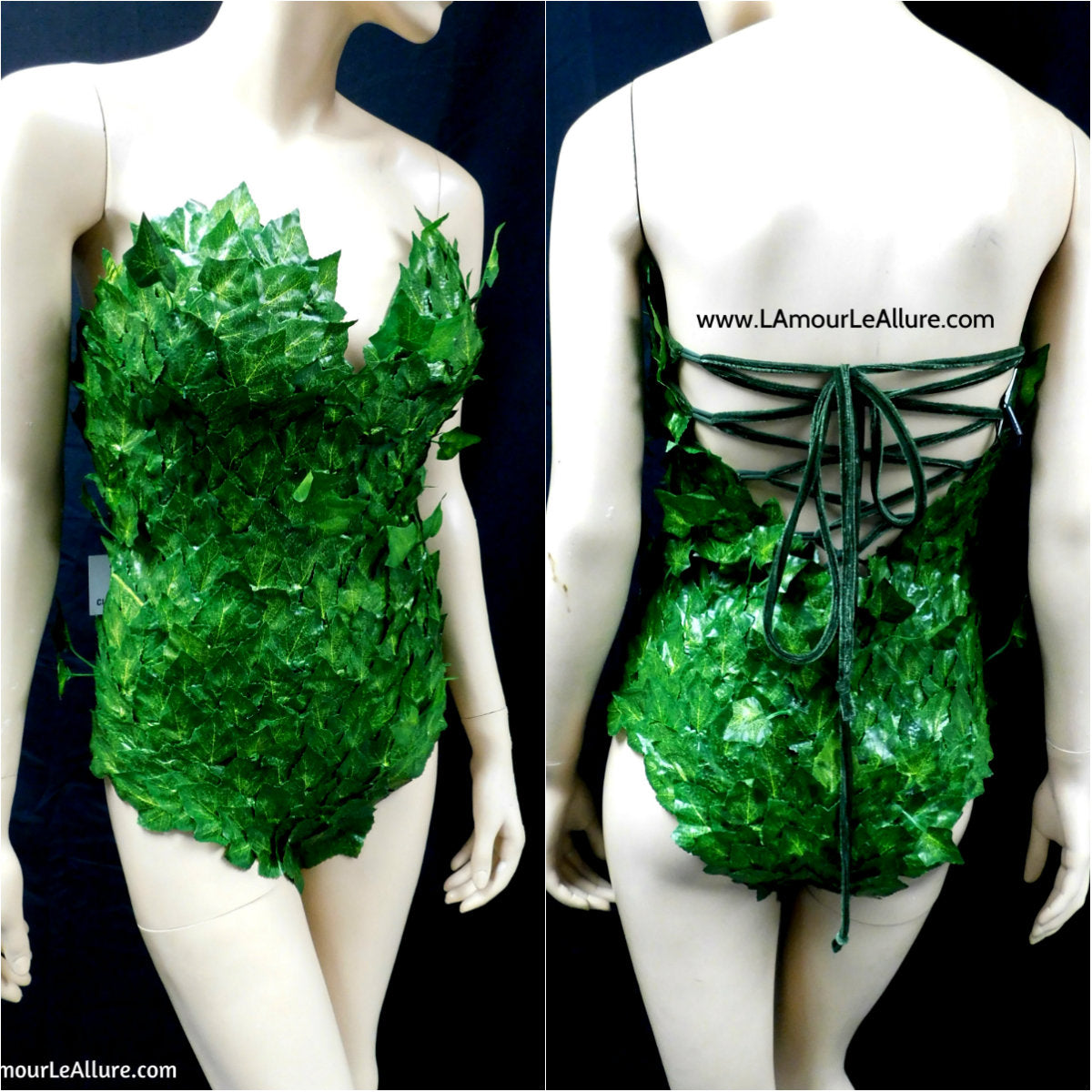 Full Mother Nature Poison Ivy Monokini Body Suit Costume Rave Bra Cosplay Halloween Green Body Suit Only / Green / Custom Made