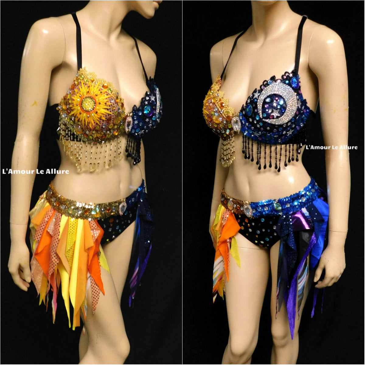 Sun and Moon bra and Half Skirt Dance Halloween Costume – L'Amour Le Allure