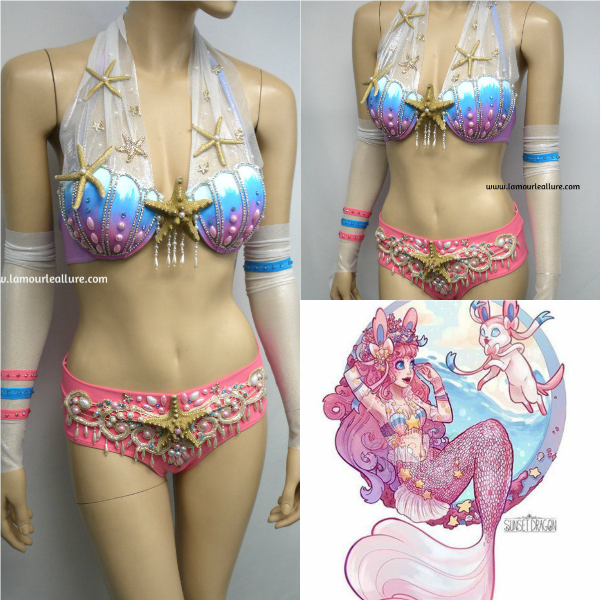 Mermaid Sylveon Costume Rave Top and Scrunchie bottom – L'Amour Le Allure