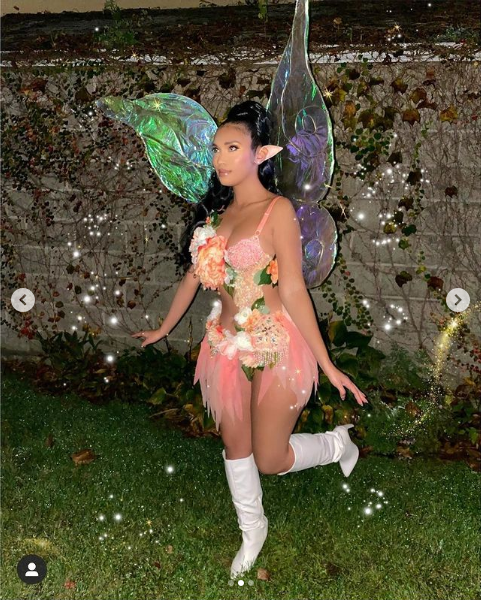 Sweet as a Peach Orange Spring Fairy Bra and Skirt Monokini Costume