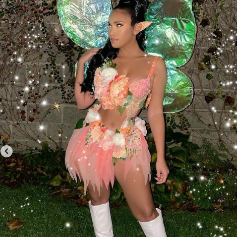 Sweet as a Peach Orange Spring Fairy Bra and Skirt Monokini Costume
