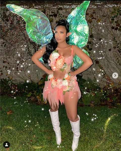 Sweet as a Peach Orange Spring Fairy Bra and Skirt Monokini Costume