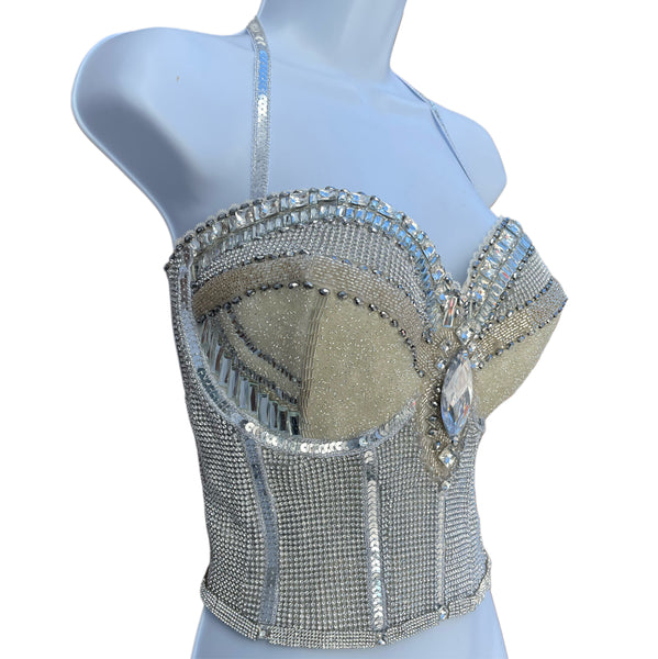 Dripping In Diamonds Bustier Crop Top