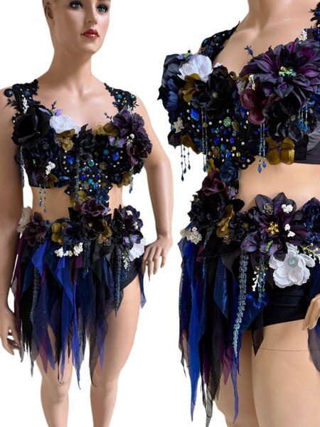 In to the Night Dark Fairy Top and Skirt Monokini Costume
