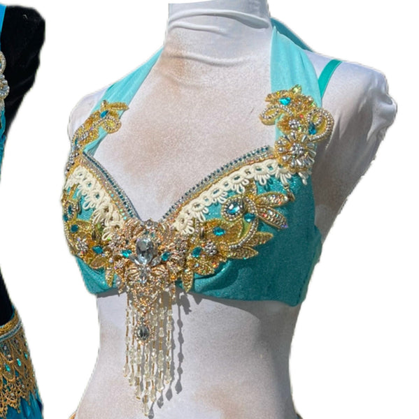 Custom Order Princess Jasmine Bra Only In Aqua Light Blue