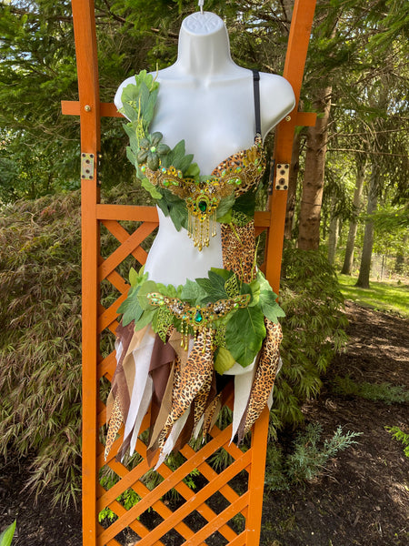 Cheetah In The Jungle Forest Fairy Monokini Costume Halloween