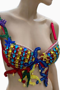 Ready to Ship 34B - Crystal Starfish Mermaid Top
