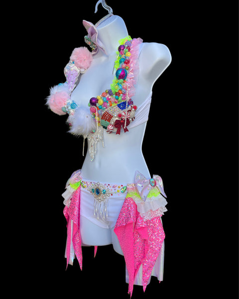 Pastel Candyland Board Game Bra and Crown