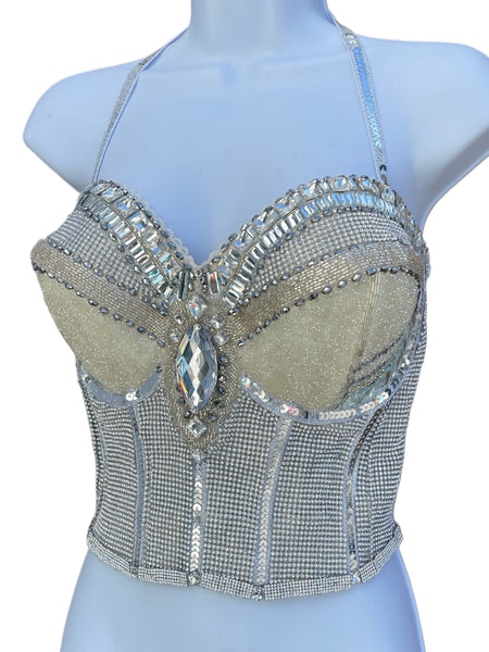 Dripping In Diamonds Bustier Crop Top