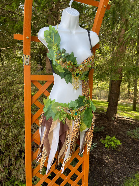 Cheetah In The Jungle Forest Fairy Monokini Costume Halloween