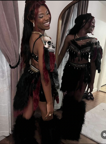 Red and Black Skull Viking Warrior Gladiator Costume
