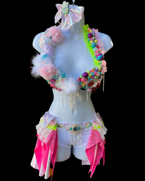 Pastel Candyland Board Game Bra and Crown