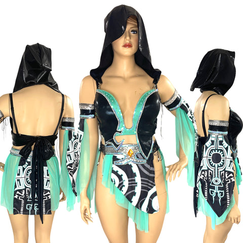 Twilight Cyber Princess Midna inspired Bra and Skirt Cosplay Costume