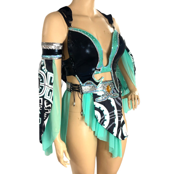 Zelda Twilight Cyber Princess Midna inspired Bra and Skirt Cosplay Costume