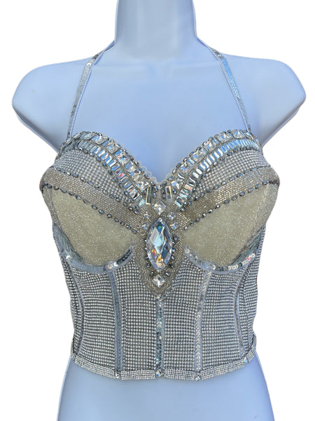 Dripping In Diamonds Bustier Crop Top