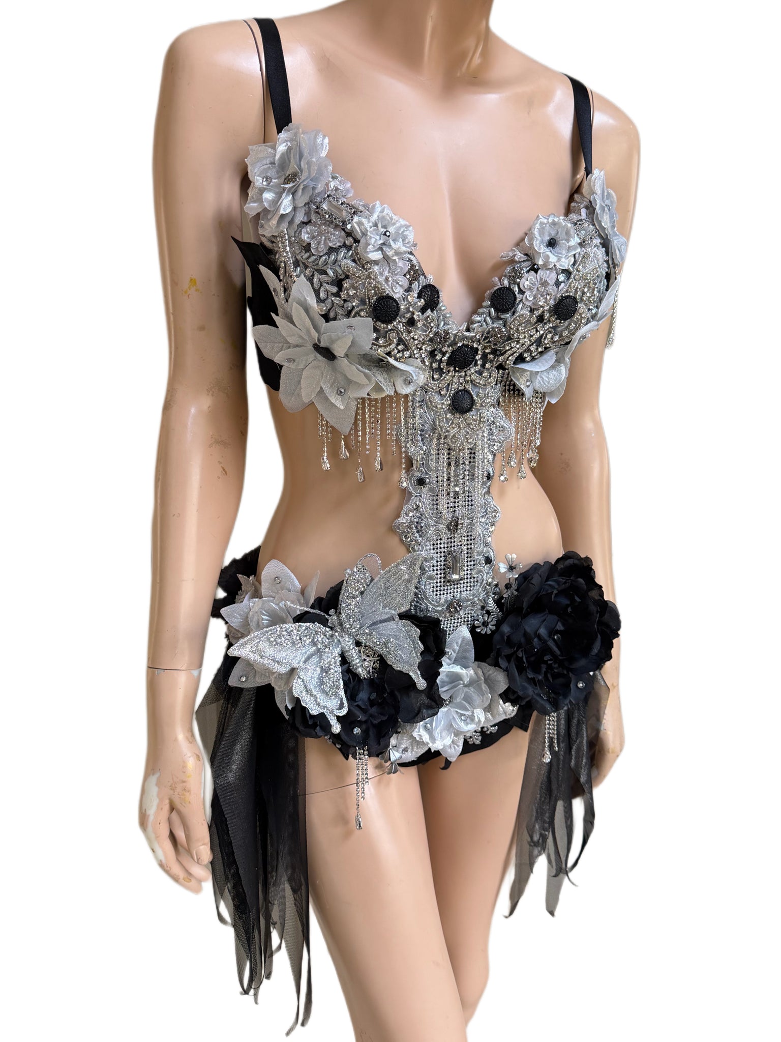 fairy lingerie dress (Available) Rare Victoria's Secret Fairy lingerie dress. Has fairy's on the print. The back is adjustable with clasps. Garters attached $85 shipped Labeled a 34B Measurements:24-28 inch band. 19 inches