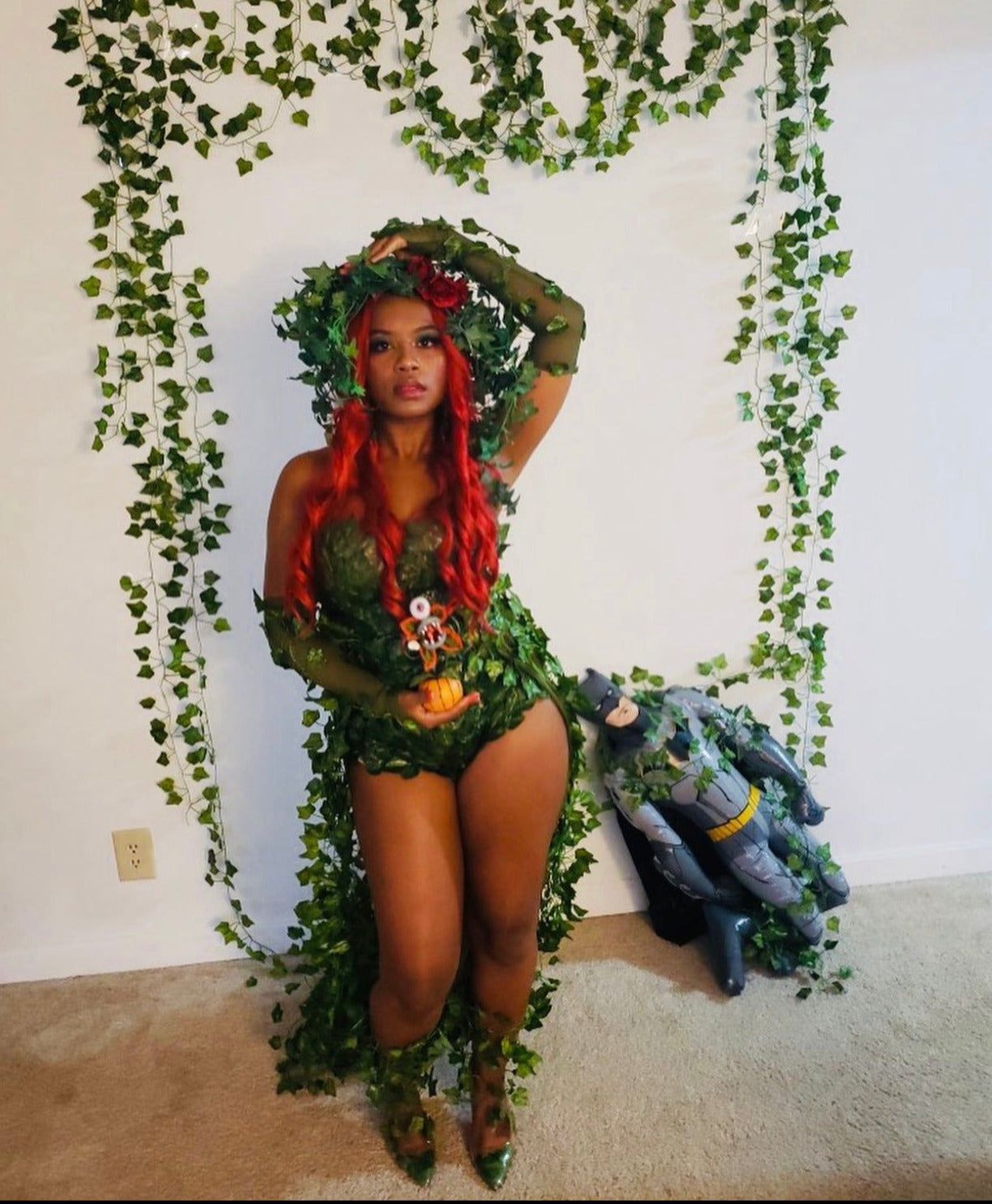 Full Poison Ivy Monokini Gown Dress Costume Rave Bra Rave Wear Cosplay   L'Amour Le Allure