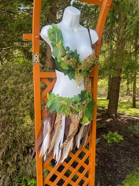 Cheetah In The Jungle Forest Fairy Monokini Costume Halloween