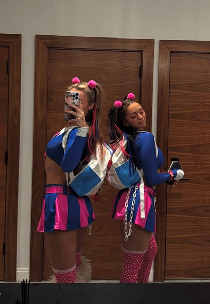 Austin Powers School Girl Twins Inspired Dance Festival Cosplay Costume