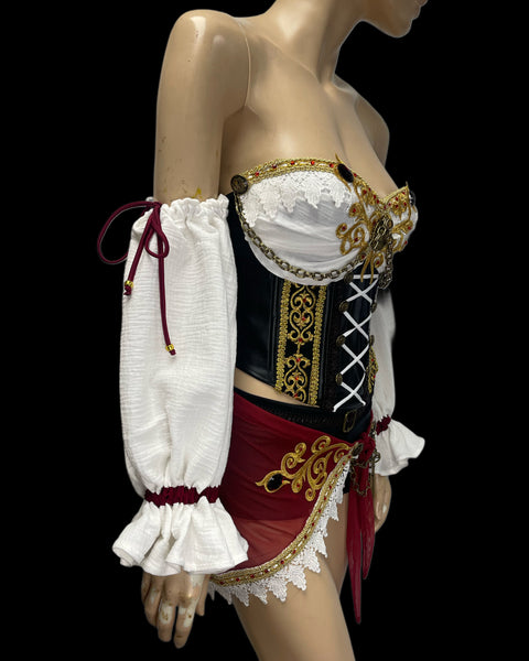 Pirate Corset, Skirt and Shorts Costume