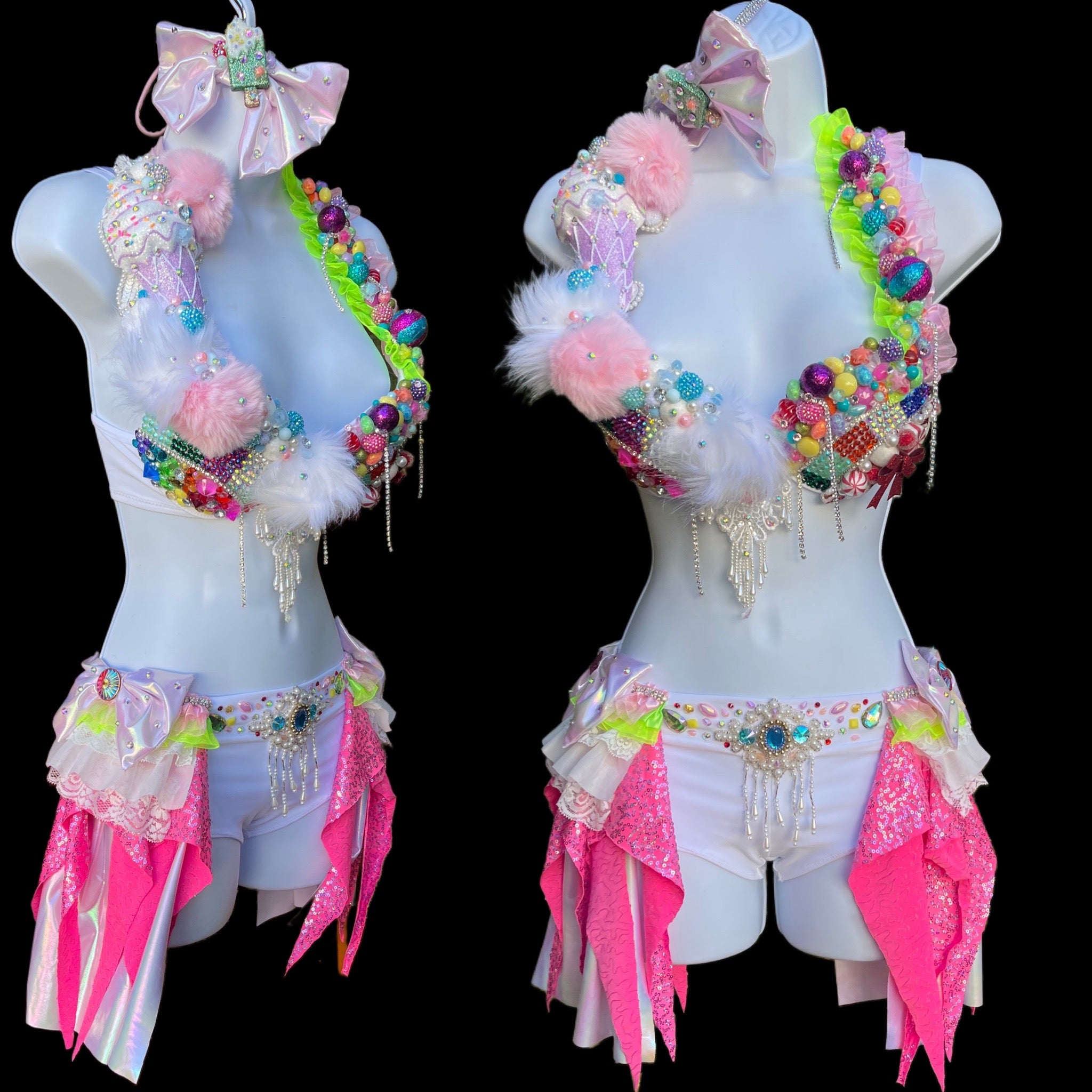 Pastel Candyland Board Game Bra and Crown