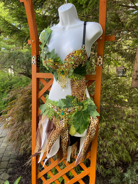 Cheetah In The Jungle Forest Fairy Monokini Costume Halloween