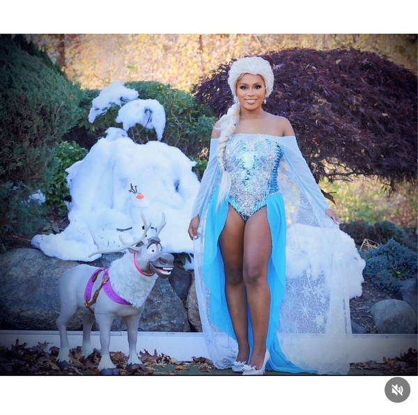 Princess Elsa Inspired Bodysuit Dress with Train and Attached Cape