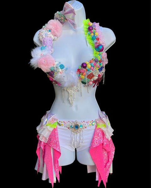Pastel Candyland Board Game Bra and Crown