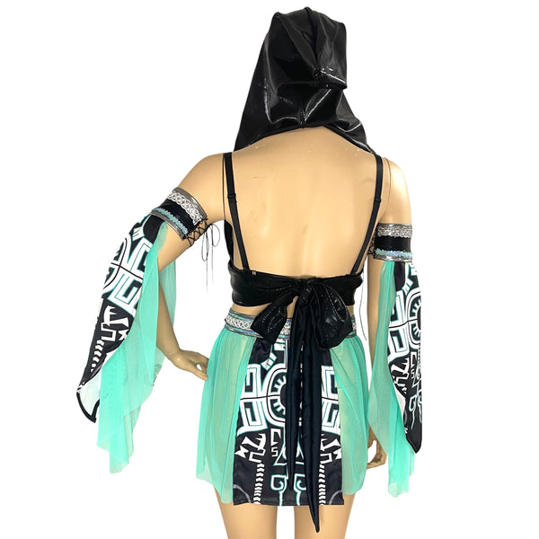 Zelda Twilight Cyber Princess Midna inspired Bra and Skirt Cosplay Costume