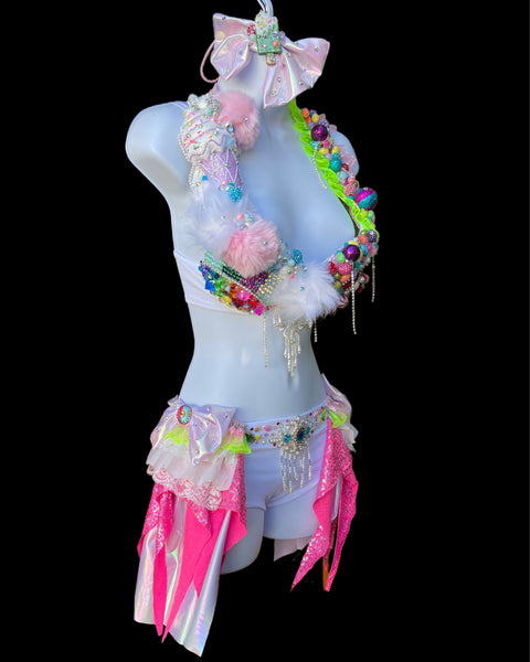 Pastel Candyland Board Game Bra and Crown