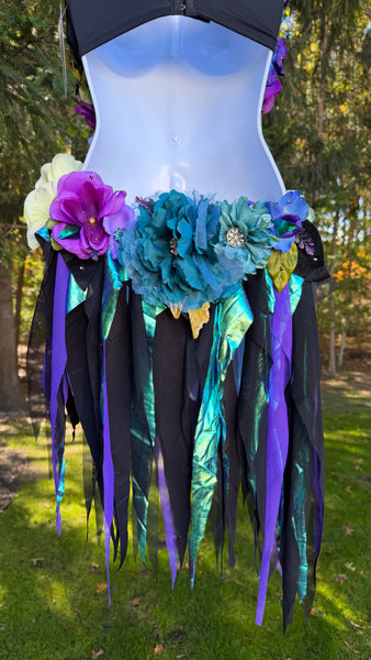 Dark Fairy Goddess Monokini with Golden Detailing Dance Costume