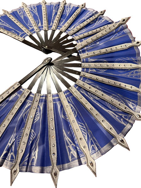 Blue and Silver Blade Fans for Cosplay - Inspired by Kitana Mortal Kombat
