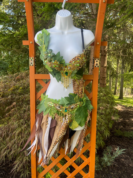 Cheetah In The Jungle Forest Fairy Monokini Costume Halloween