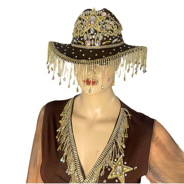 Brown and Gold Cowgirl Costume